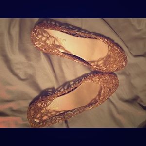 Rose gold jelly shoes